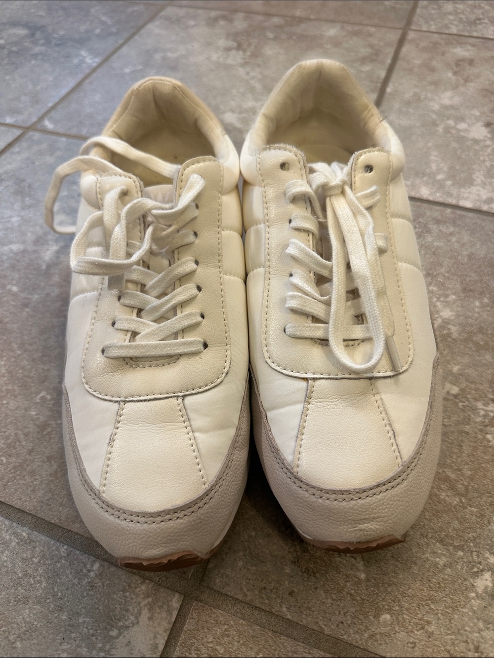 Madewell Women’s Cream & Tan Leather Sneakers